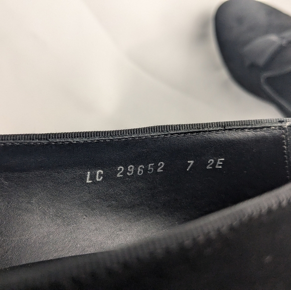 SALVATORE FERRAGAMO Men Loaffer Black Suede Shoes Size 7 Made In Italy With Bow - Picture 9 of 11